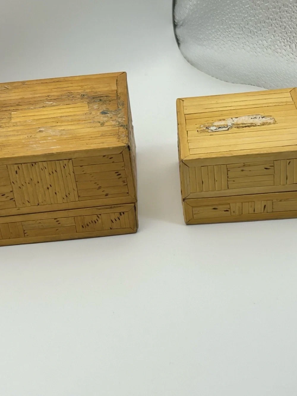 Vintage Bamboo Butterfly Inlay Trinket Box Set of 2 Keepsakes Philippines